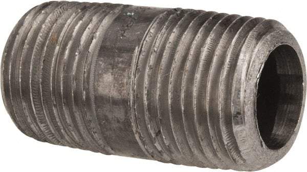 Value Collection - Schedule 80, 1/2" Diam x 1-1/2" Long Black Pipe Nipple - Threaded - USA Tool & Supply