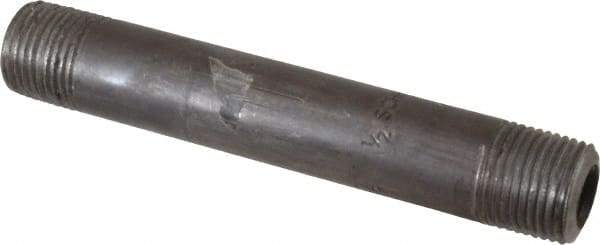 Value Collection - Schedule 80, 1/2" Diam x 5" Long Black Pipe Nipple - Threaded - USA Tool & Supply