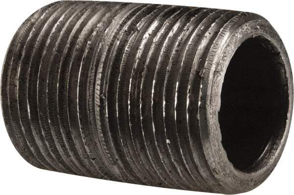 Value Collection - Schedule 80, 3/4" Diam Black Pipe Nipple - Threaded - USA Tool & Supply