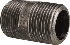 Value Collection - Schedule 80, 3/4" Diam x 1-1/2" Long Black Pipe Nipple - Threaded - USA Tool & Supply