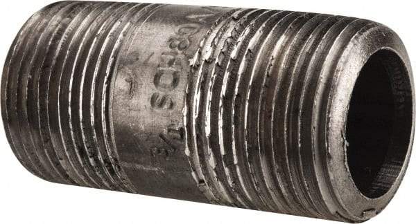 Value Collection - Schedule 80, 3/4" Diam x 2" Long Black Pipe Nipple - Threaded - USA Tool & Supply