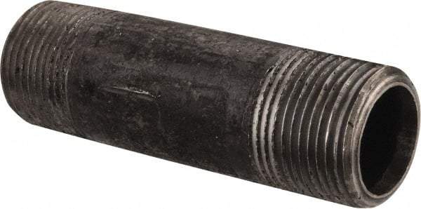 Value Collection - Schedule 80, 1" Diam x 4" Long Black Pipe Nipple - Threaded - USA Tool & Supply