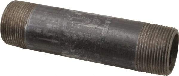 Value Collection - Schedule 80, 1-1/4" Diam x 6" Long Black Pipe Nipple - Threaded - USA Tool & Supply