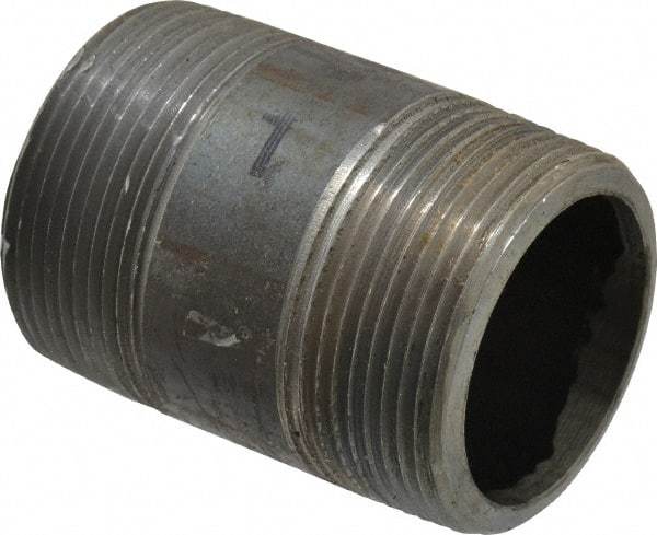 Value Collection - Schedule 80, 1-1/2" Diam x 2-1/2" Long Black Pipe Nipple - Threaded - USA Tool & Supply