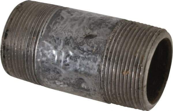 Value Collection - Schedule 80, 1-1/2" Diam x 3-1/2" Long Black Pipe Nipple - Threaded - USA Tool & Supply