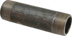 Value Collection - Schedule 80, 1-1/2" Diam x 6" Long Black Pipe Nipple - Threaded - USA Tool & Supply