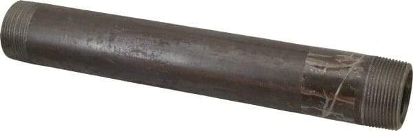 Value Collection - Schedule 80, 1-1/2" Diam x 12" Long Black Pipe Nipple - Threaded - USA Tool & Supply