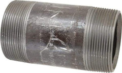 Value Collection - Schedule 80, 3" Diam x 6" Long Black Pipe Nipple - Threaded - USA Tool & Supply