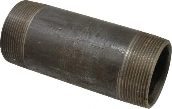 Value Collection - Schedule 80, 3" Diam x 8" Long Black Pipe Nipple - Threaded - USA Tool & Supply