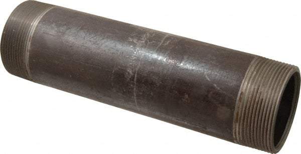 Value Collection - Schedule 80, 3" Diam x 12" Long Black Pipe Nipple - Threaded - USA Tool & Supply