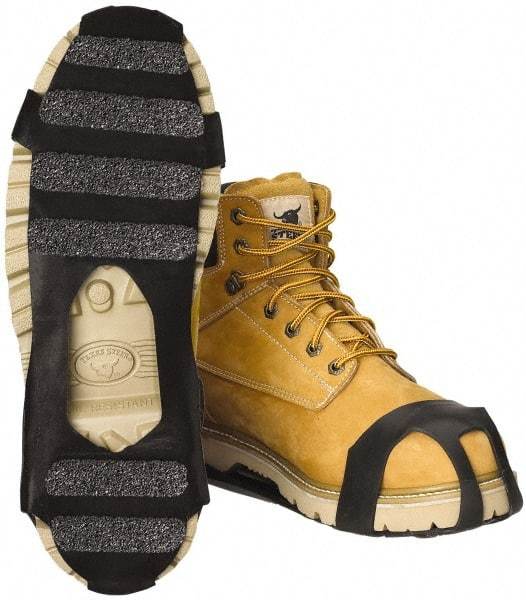 Winter Walking - Size 5 - 7.5, (Women's Size 7-9.5) Overshoe Cleat - Grit Traction, Black - USA Tool & Supply
