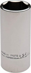 Proto - 3/8" Drive, Deep Hand Socket - 6 Points, 2-3/4" OAL, Alloy Steel, Chrome Finish - USA Tool & Supply