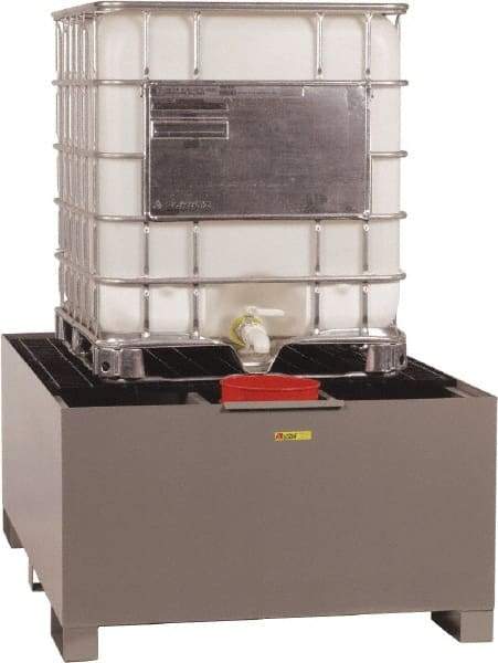 Little Giant - 400 Gallon Steel IBC Sump - 76 Inch Long x 51 Inch Wide x 29 Inch High, 1 Tote, 10,000 Lbs. Load Capacity, Include Pail Holder Shelf - USA Tool & Supply