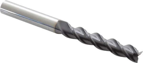 ProMax - 3/8", 2" LOC, 3/8" Shank Diam, 4" OAL, 3 Flute, Solid Carbide Square End Mill - Single End, AlTiN Finish, Spiral Flute, 40° Helix, Centercutting, Right Hand Cut, Right Hand Flute, Series 109 - USA Tool & Supply