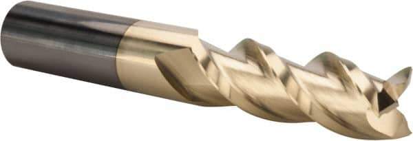 ProMax - 5/8", 1-3/4" LOC, 5/8" Shank Diam, 4" OAL, 3 Flute, Solid Carbide Square End Mill - Single End, ZrN Finish, Spiral Flute, 40° Helix, Centercutting, Right Hand Cut, Right Hand Flute, Series 109 - USA Tool & Supply