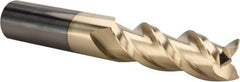 ProMax - 5/8", 1-3/4" LOC, 5/8" Shank Diam, 4" OAL, 3 Flute, Solid Carbide Square End Mill - Single End, ZrN Finish, Spiral Flute, 40° Helix, Centercutting, Right Hand Cut, Right Hand Flute, Series 109 - USA Tool & Supply