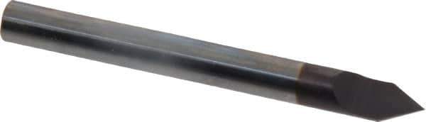 Value Collection - 1/4" Diam x 0.216" Length of Cut, 1/4" Shank Diam, 60° Included Angle, Solid Carbide, Conical Point Engraving Cutter - 2-1/2" Overall Length, Right Hand Cut, AlTiN Coated - USA Tool & Supply