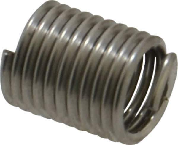 Recoil - M8x1.25 Metric Coarse, 16mm OAL, Free Running Helical Insert - 10-1/4 Free Coils, Tanged, Stainless Steel, Bright Finish, 2D Insert Length - Exact Industrial Supply