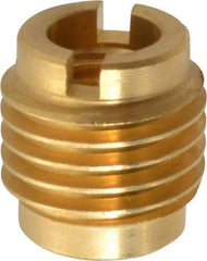 E-Z LOK - M8x1.25, Brass Knife Insert - 1/2" Drill, 1/2" Hole Diam, 5/8" Long, 3/4" Min Grip, M8 Hex - USA Tool & Supply