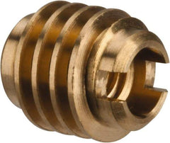 E-Z LOK - #8-32, Brass Knife Insert - 1/4" Drill, 1/4" Hole Diam, 3/8" Long, 1/2" Min Grip - USA Tool & Supply