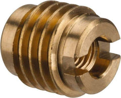 E-Z LOK - #10-32, Brass Knife Insert - 3/8" Drill, 3/8" Hole Diam, 1/2" Long, 0.6" Min Grip - USA Tool & Supply