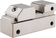 Interstate - 1" Jaw Width, 3/4" Jaw Opening Capacity, 1/2" Jaw Height, Toolmaker's Vise - Flat Jaw, 2.56" OAL x 2-1/2" OAH - USA Tool & Supply