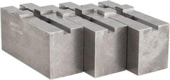Abbott Workholding Products - Tongue & Groove Attachment, Square Soft Lathe Chuck Jaw - 3 Jaws, Steel, 1-3/4" Btw Mount Hole Ctrs, 4" Long x 1-1/2" Wide x 2" High, 5/16" Groove, 3/8" Fastener - USA Tool & Supply