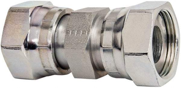 Parker - 1" OD, Steel Swivel Union - 6,000 Max Working psi, 1-7/16" Hex, O-ring Face Seal Ends - USA Tool & Supply