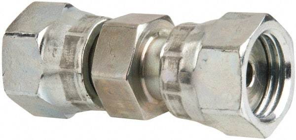 Parker - 1/4" OD, Steel Swivel Union - 9,200 Max Working psi, 5/8" Hex, O-ring Face Seal Ends - USA Tool & Supply