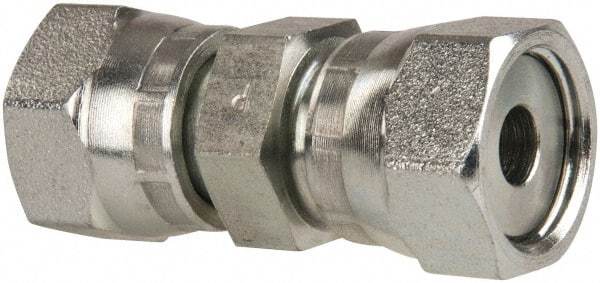 Parker - 3/8" OD, Steel Swivel Union - 9,200 Max Working psi, 3/4" Hex, O-ring Face Seal Ends - USA Tool & Supply
