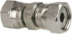 Parker - 3/8" OD, Steel Swivel Union - 9,200 Max Working psi, 3/4" Hex, O-ring Face Seal Ends - USA Tool & Supply