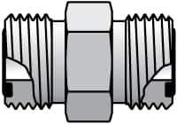 Parker - 3/8 x 1/4" OD, Steel Union - 9,200 Max Working psi, 3/8" Hex, O-ring Face Seal Ends - USA Tool & Supply