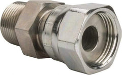 Parker - 3/4" OD, Steel Pipe Thread Swivel Connector - 5,500 Max Working psi, 1-1/4" Hex, O-Ring Face Seal/NPTF Ends - USA Tool & Supply