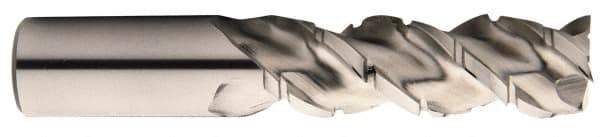 Minicut International - 7/8" Diam, 1-7/8" LOC, 3 Flute Powdered Metal Corner Chamfer Roughing End Mill - Uncoated, 4-1/8" OAL, 7/8" Shank Diam, Single End, Centercutting, 43.5° Helix - USA Tool & Supply