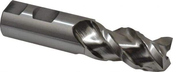 Minicut International - 1" Diam, 2" LOC, 3 Flute Powdered Metal 45° Corner Chamfer Roughing End Mill - Uncoated, 4-1/2" OAL, 1" Shank Diam, Single End, Centercutting, 43.5° Helix - USA Tool & Supply