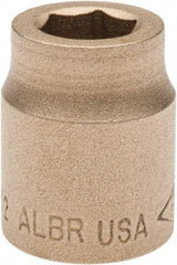 Ampco - 1/2", 1/2" Drive, Standard Hand Socket - 6 Points, 1-3/16" OAL, Aluminum Bronze - USA Tool & Supply