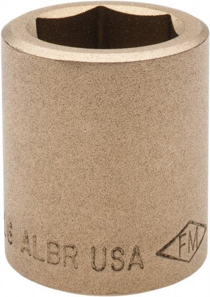 Ampco - 13/16", 1/2" Drive, Standard Hand Socket - 6 Points, 1-7/16" OAL, Aluminum Bronze - USA Tool & Supply