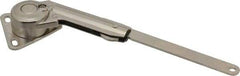 Sugatsune - 8-1/2" OAL x 7/8" Wide, 60 Lb/Inch Capacity, Adjustable Soft Down Stay - Left Side, 5mm Mounting Hole Diam, 105° Max Opening, Nickel Plated Steel & Zinc Alloy - USA Tool & Supply