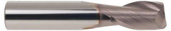 SGS - 3/4", 1" LOC, 3/4" Shank Diam, 3" OAL, 2 Flute, Solid Carbide Square End Mill - Single End, TiCN Finish, Spiral Flute, 30° Helix, Centercutting, Right Hand Cut, Right Hand Flute, Series 17 - USA Tool & Supply