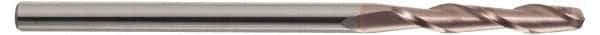 SGS - 1" Diam, 2-1/4" LOC, 2 Flute Solid Carbide Ball End Mill - TiCN Finish, Single End, 5" OAL, 1" Shank Diam, Spiral Flute - USA Tool & Supply