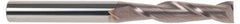 SGS - 5/8", 2-1/4" LOC, 5/8" Shank Diam, 5" OAL, 2 Flute, Solid Carbide Square End Mill - Single End, TiCN Finish, Spiral Flute, 30° Helix, Centercutting, Right Hand Cut, Right Hand Flute, Series 3L - USA Tool & Supply