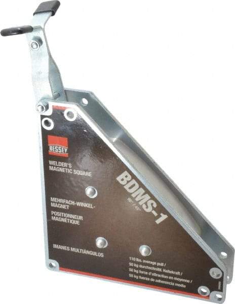 Bessey - 8" Wide x 1-5/8" Deep x 8" High Magnetic Welding & Fabrication Square - 100 Lb Average Pull Force - USA Tool & Supply