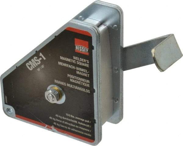 Bessey - 3-3/4" Wide x 1-5/8" Deep x 4-3/8" High Magnetic Welding & Fabrication Square - 100 Lb Average Pull Force - USA Tool & Supply