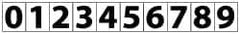 NMC - Magnetic Number Set - Black on White, 10 Piece - USA Tool & Supply