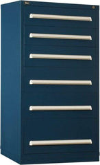 Vidmar - 6 Drawer, Modular Storage Cabinet - Steel, 30" Wide x 27-3/4" Deep x 59" High, Dark Blue - USA Tool & Supply