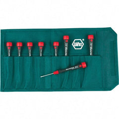 Wiha - 8 Piece Torx Screwdriver Set - Bit Sizes: Torx T1, T2, T3, T4, T5, T6, T-7 & T-8 - USA Tool & Supply