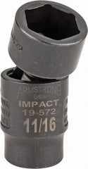 Armstrong - 3/8" Drive 11/16" Standard Universal Impact Socket - 6 Points, 2-11/32" OAL - USA Tool & Supply