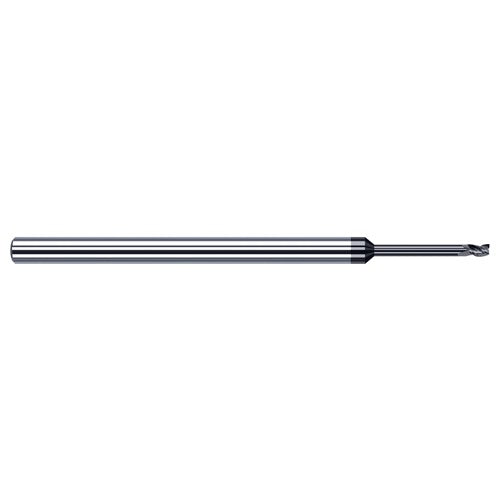 Variable Helix End Mills for Medium Alloy Steels - 0.0930″ (3/32″) Cutter Diameter × 0.1400″ (9/64″) Length of Cut × 0.9500″ Reach Carbide Square End Mill for Medium Alloy Steels, 3 Flutes, AlTiN Coated - Exact Industrial Supply