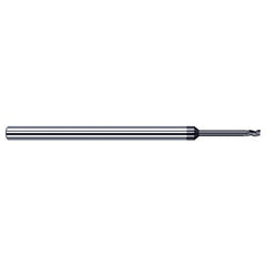Variable Helix End Mills for Medium Alloy Steels - 0.0310″ (1/32″) Cutter Diameter × 0.0470″ (3/64″) Length of Cut × 0.3120″ (5/16″) Reach Carbide Square End Mill for Medium Alloy Steels, 3 Flutes, AlTiN Coated - Exact Industrial Supply