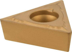 Interstate - TCMT221 IF Grade IG125T Carbide Turning Insert - TiN/Al2O3/TiCN Finish, 60° Triangle, 1/4" Inscr Circle, 1/8" Thick, 1/64" Corner Radius - USA Tool & Supply
